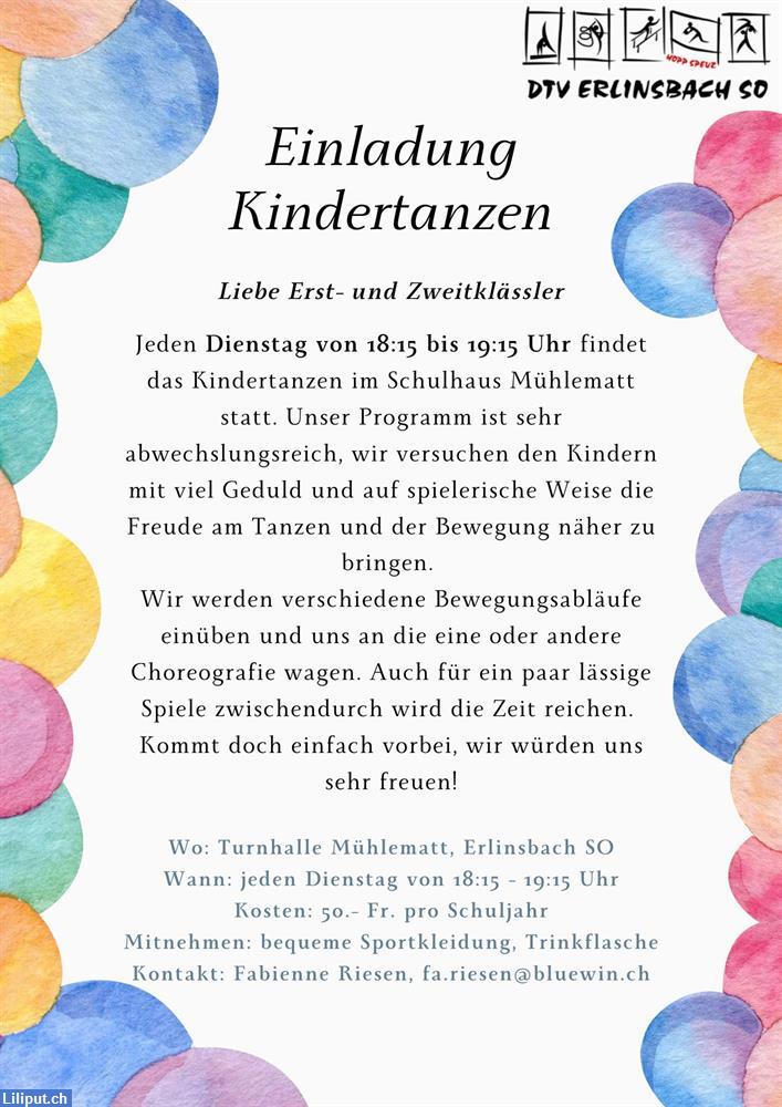 Bild 1: Einladung Kindertanzen in Erlinsbach SO