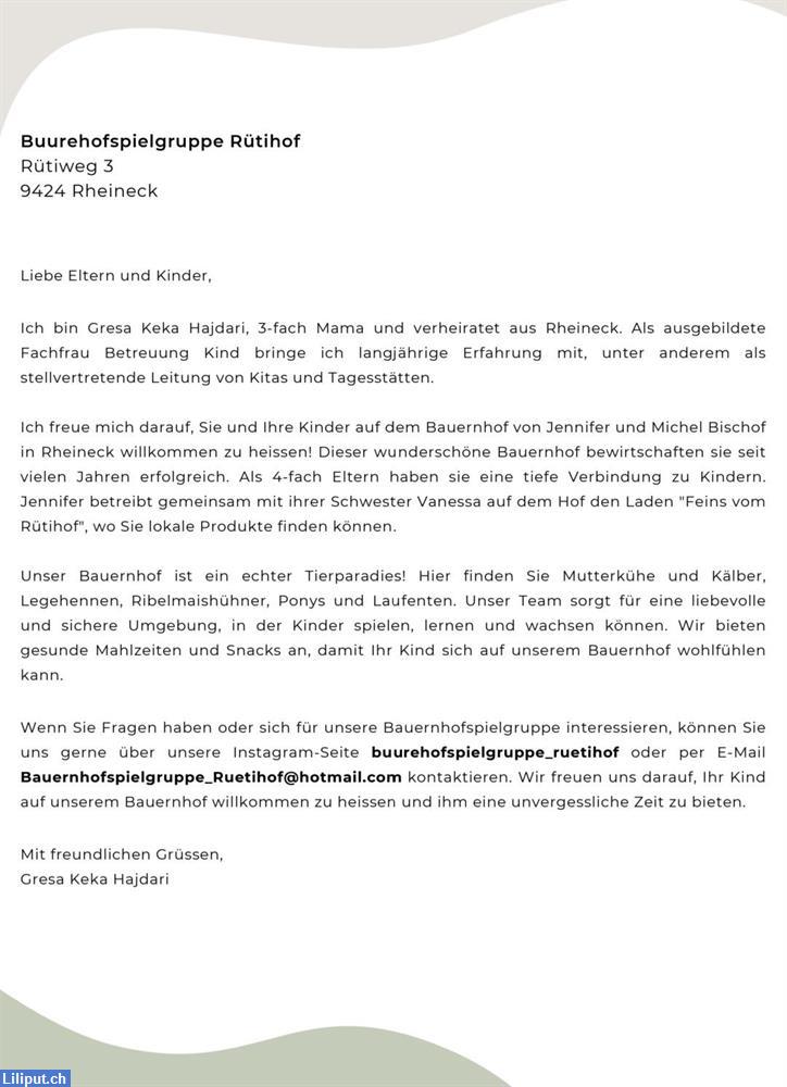 Bild 2: Buurehofspielgruppe Rütihof