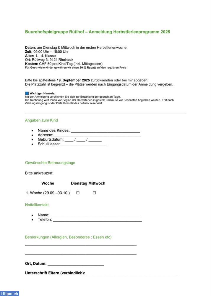 Bild 2: Ferienangebot für Kinder (1. Klasse - 4. Klasse)
