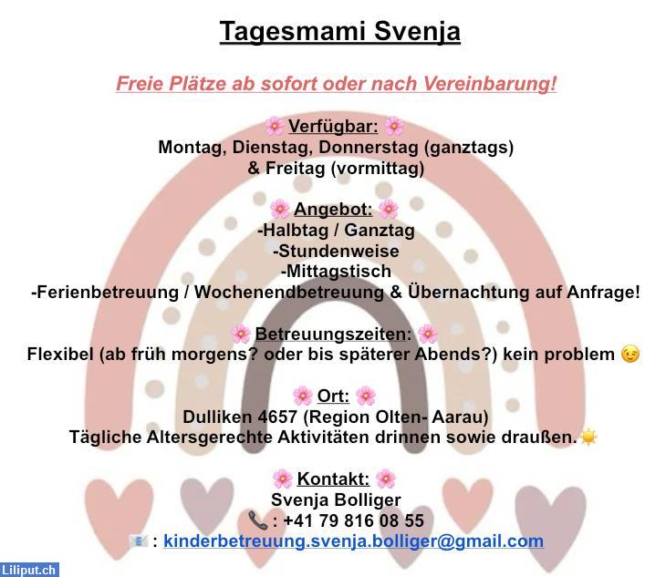 Bild 1: Tagesmami aus Dulliken hat wieder freie Plätze