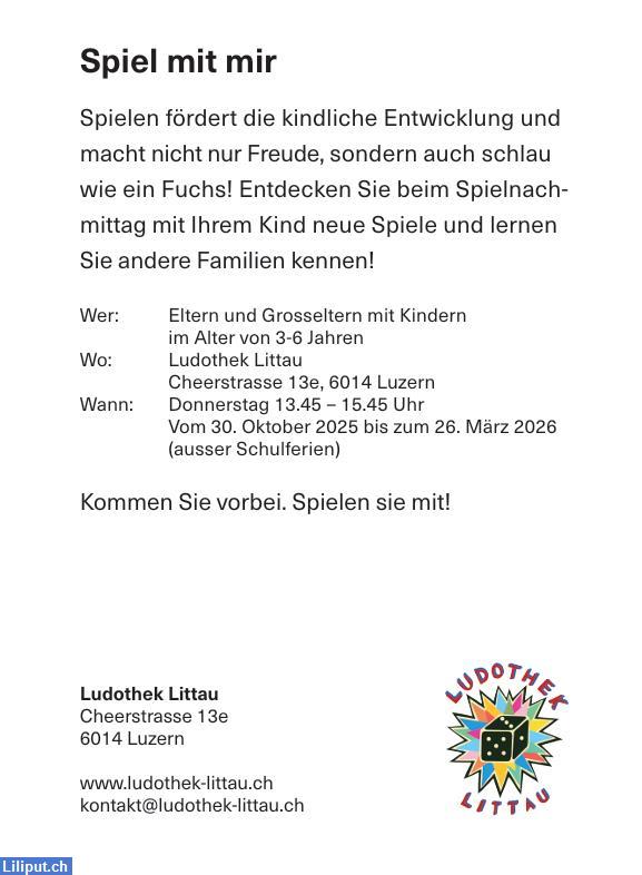 Bild 2: Ludothek Littau: Spielnachmittage «Spiel mit mir»