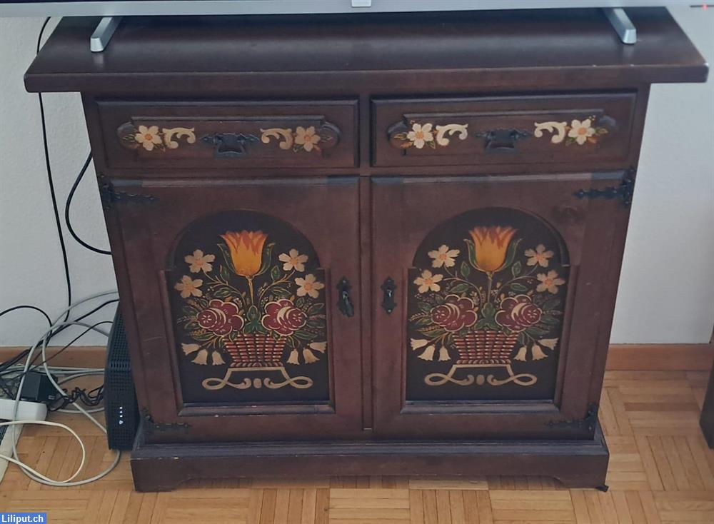 Bild 3: Echt Leder Polstergruppe mit Kommode