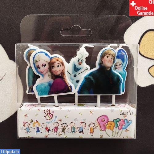 Bild 1: Eiskönigin Kerzen Set, 5 Geburtstagskerzen Anna, Elsa, Olaf & Kristoff