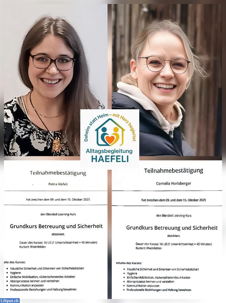 Bild 1: Herzliche Begleitung & Betreuung im Alltag - Alltagsbegleitung HAEFELI