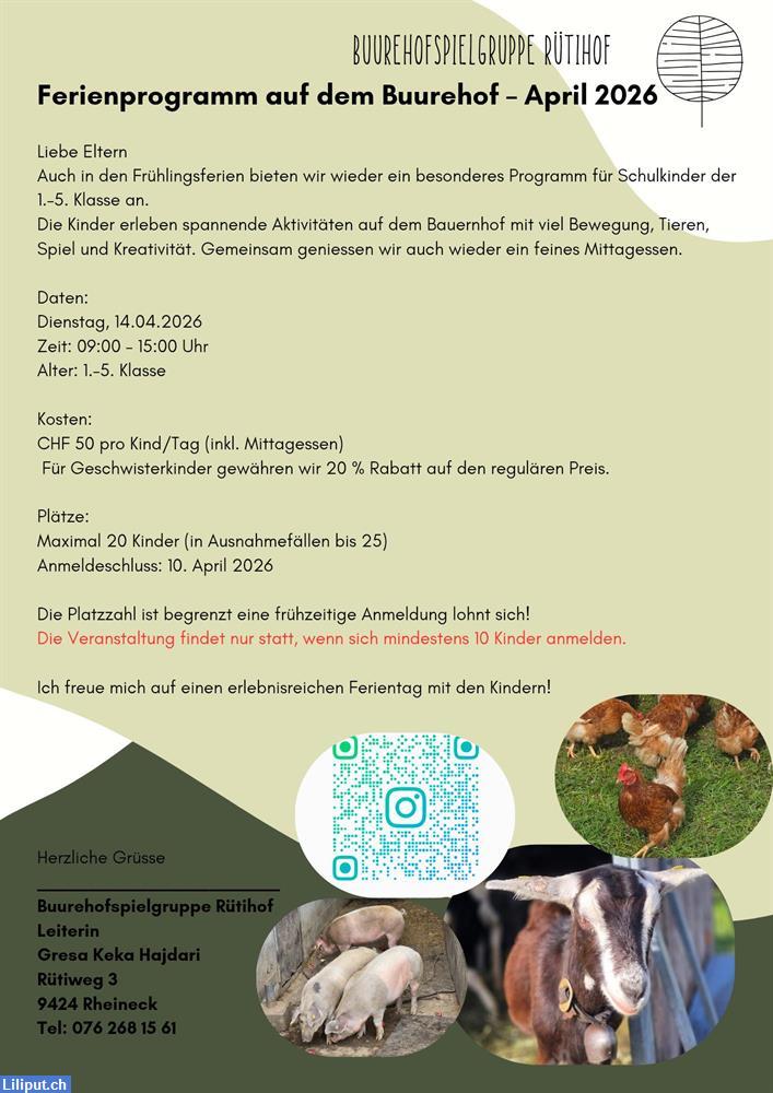 Bild 1: Kinder - Ferienprogramm im Frühling auf dem Buurehof