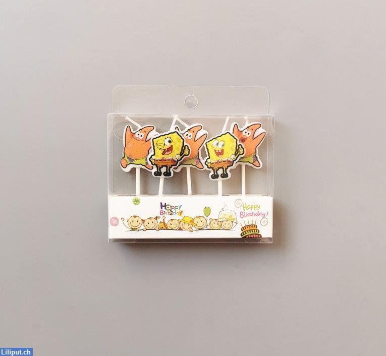 Bild 1: SpongeBob & Patrick Geburtstagskerzen 5er-Set für Fans