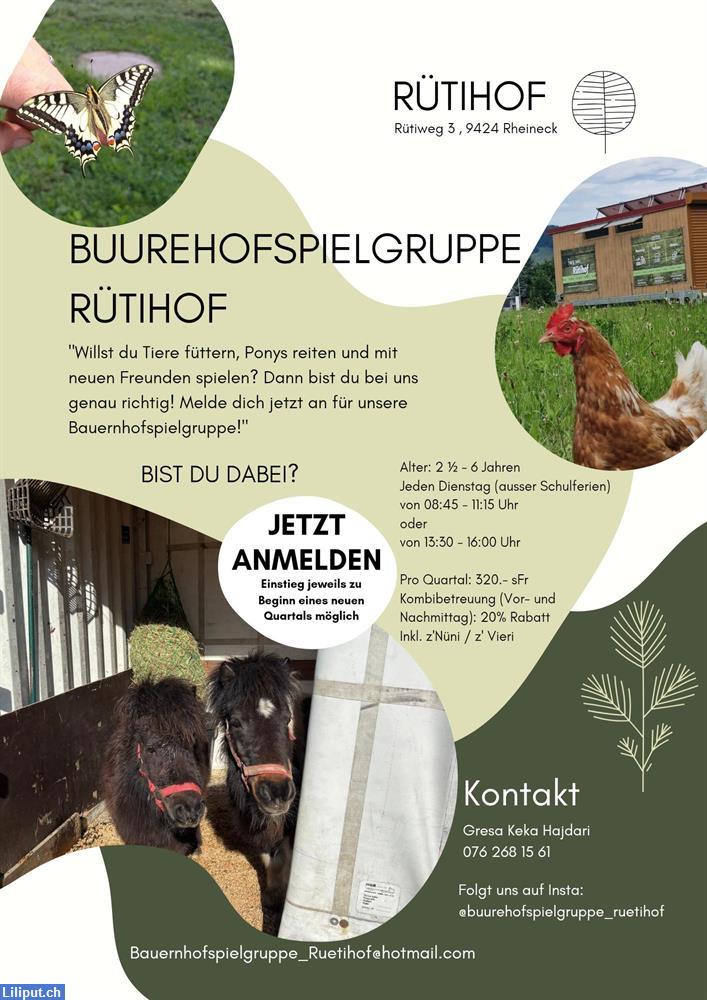 Bild 1: Buurehofspielgruppe Rütihof in Rheineck SG