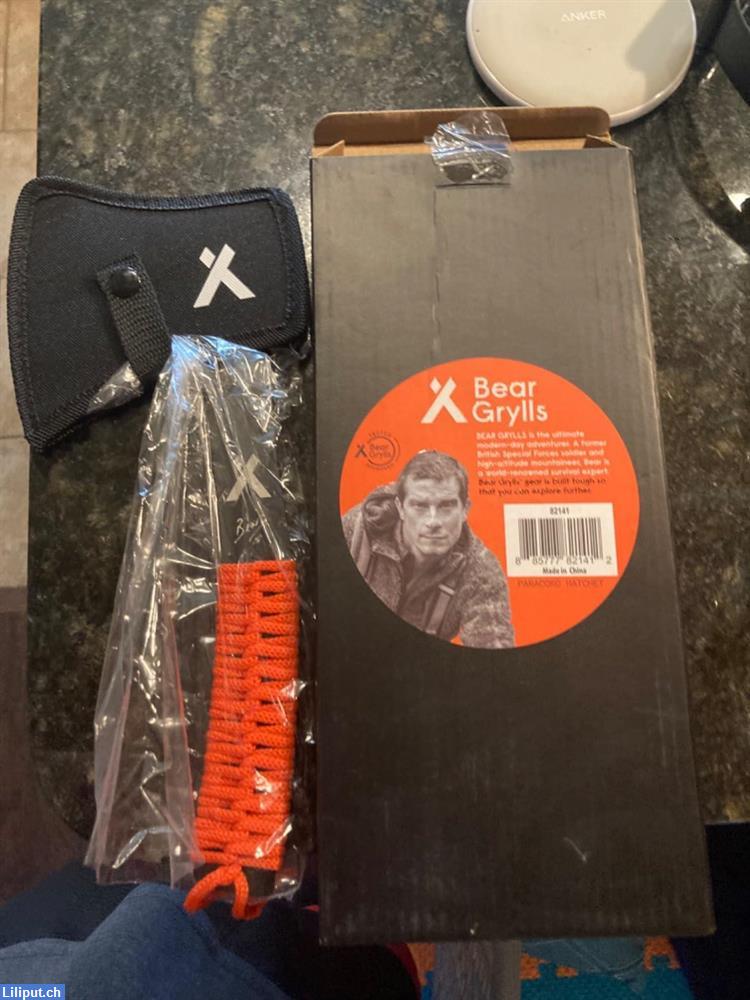 Bild 1: Bear Grylls Paracord Survival Axt, Beil Hatchet mit Scheide Outdoor Camping