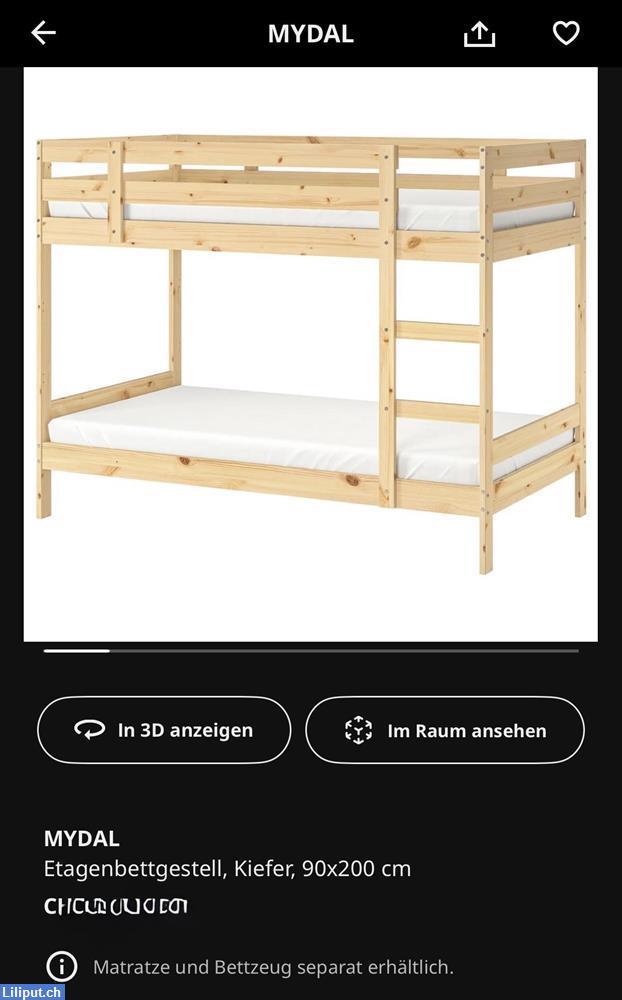 Bild 1: MYDAL Hochbett IKEA inkl. 2 Matratzen, wenn gewünscht