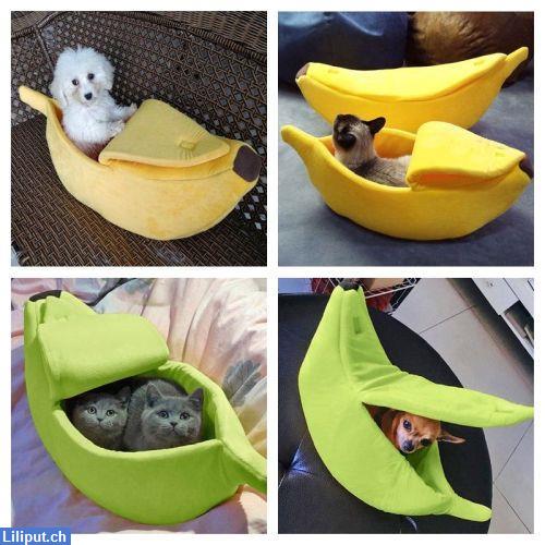 Bild 1: Katzenbett, Hundebett Banane in 5 Farben Grösse S-XL