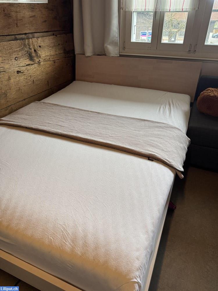 Bild 1: Bettgestell von Micasa, weiss, Massivholz, 140cmx200cm