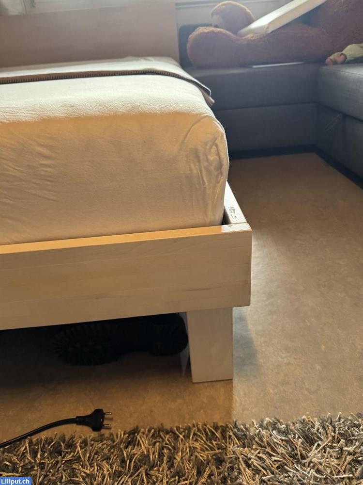 Bild 3: Bettgestell von Micasa, weiss, Massivholz, 140cmx200cm