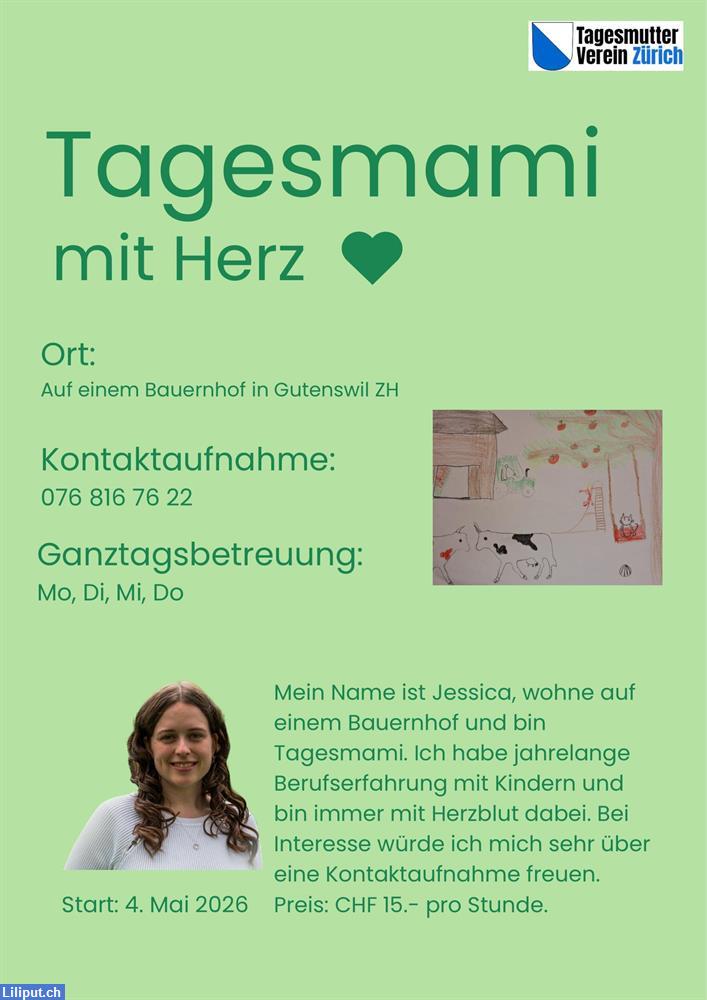 Bild 1: Tagesmami auf dem Bauernhof in Gutenswil ZH