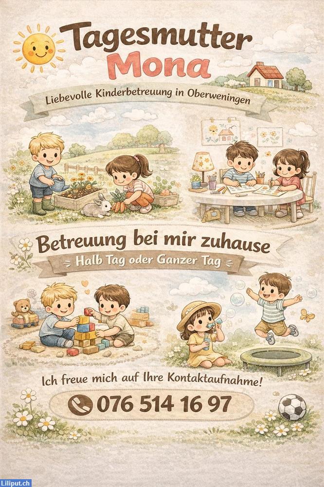 Bild 1: Tagesmami Mona bietet Kinderbetreuung in Oberweningen ZH