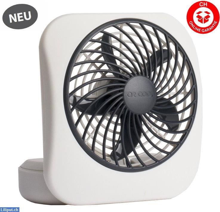 Bild 1: O2COOL tragbarer Ventilator, kabellos, 2x D Batterien Betrieb