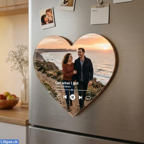 Bild 2: Kühlschrankmagnet mit Ihrem Song und Foto Herz oder Quadrat