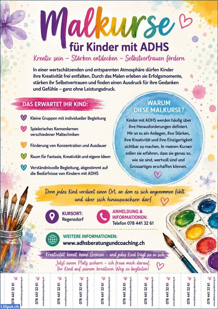 Bild 1: Malkurs speziell für Kinder mit ADHS in Regensdorf ZH