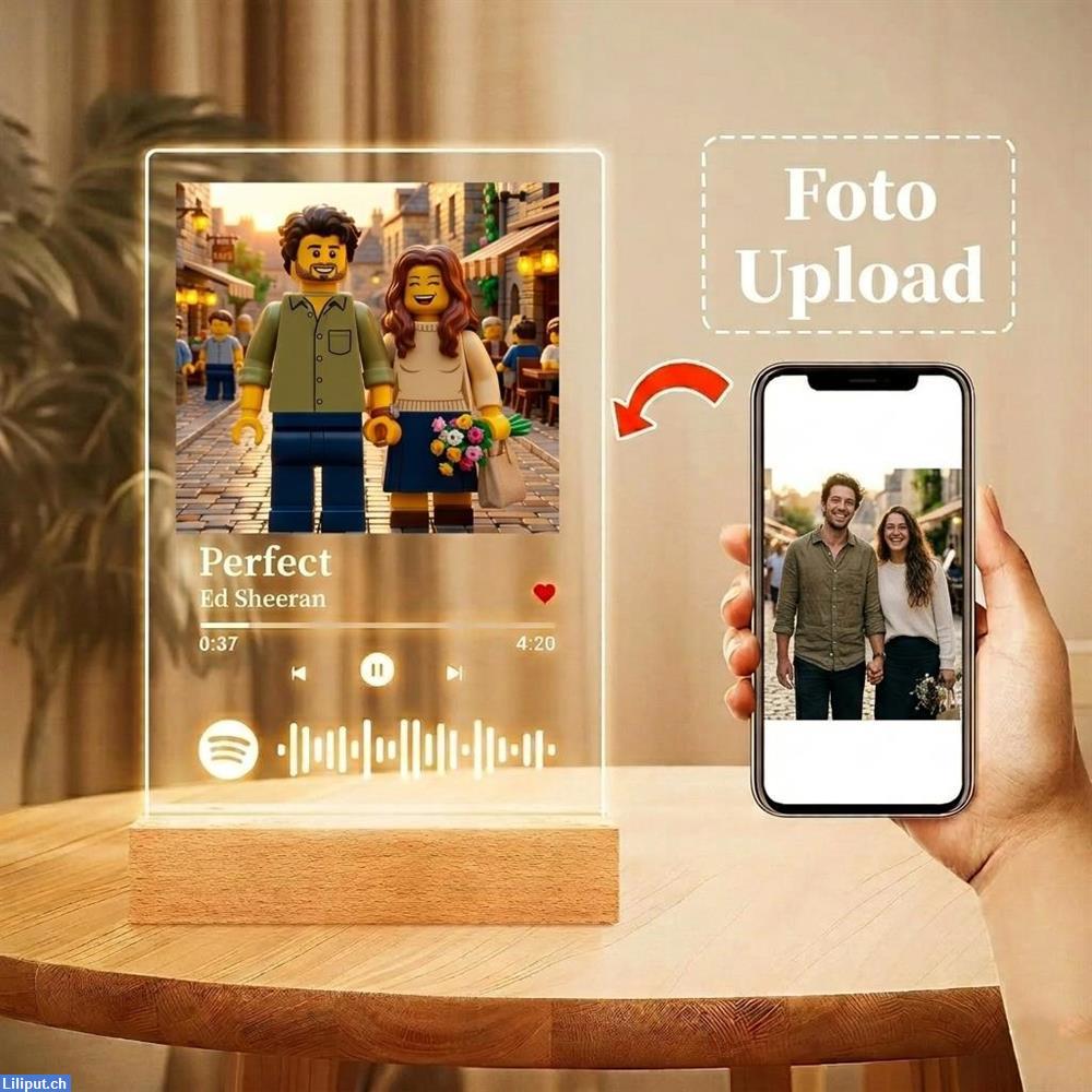 Bild 2: Spotify Acrylglas Foto-Lampe mit Musikcode & Wunsch-Stil