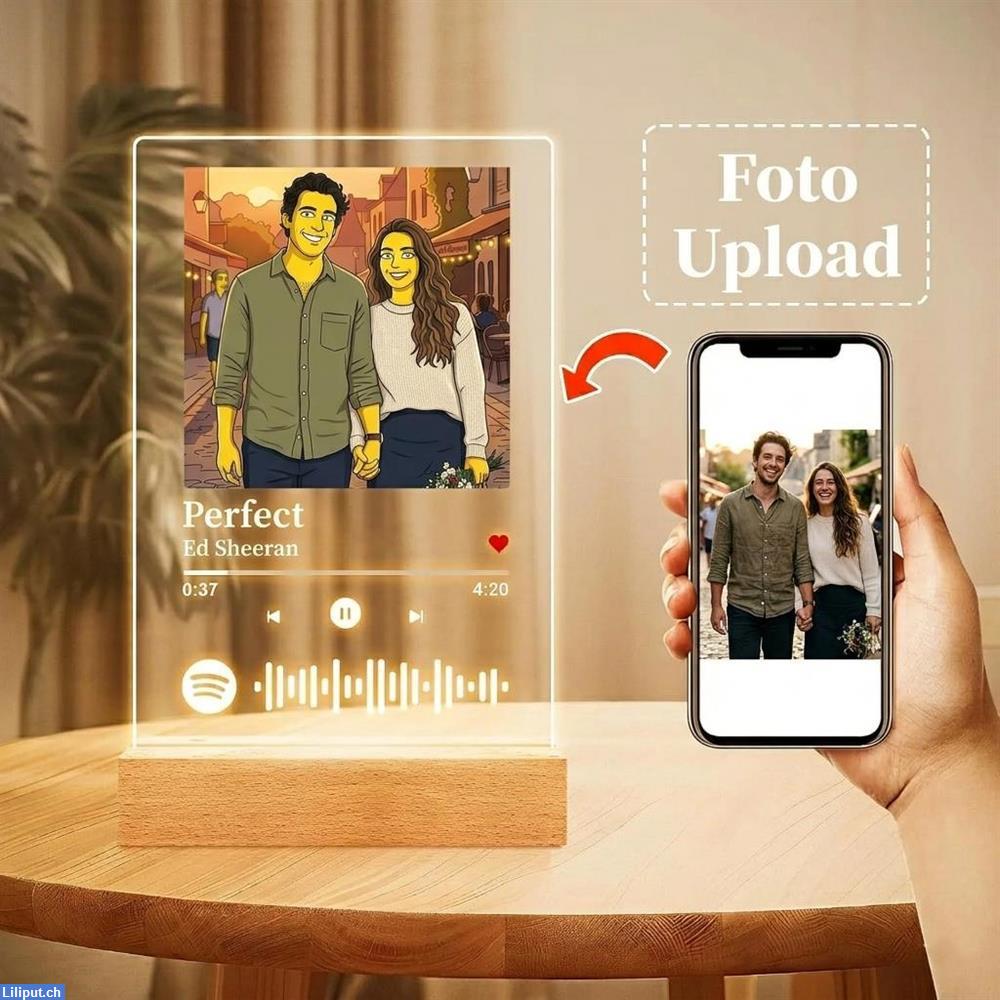 Bild 3: Spotify Acrylglas Foto-Lampe mit Musikcode & Wunsch-Stil