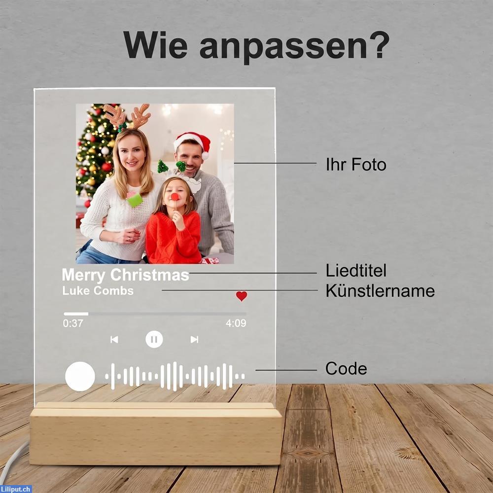Bild 4: Spotify Acrylglas Foto-Lampe mit Musikcode & Wunsch-Stil