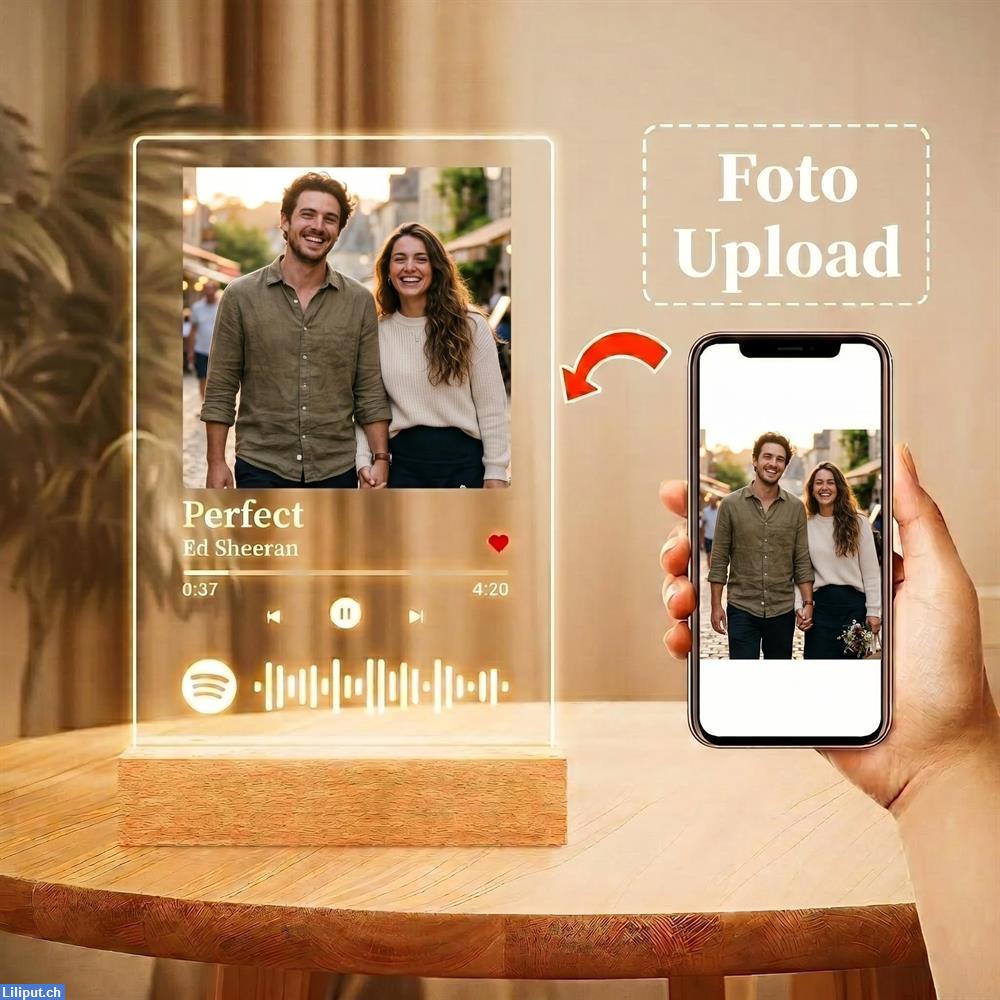 Bild 5: Spotify Acrylglas Foto-Lampe mit Musikcode & Wunsch-Stil