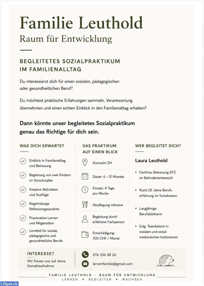 Bild 1: Bieten begleitetes Sozialpraktikum mit Kindern in Küsnacht ZH