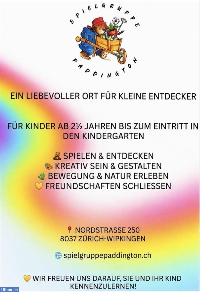 Bild 1: Spielgruppe Paddington in Zürich Wipkingen - freie Plätze!