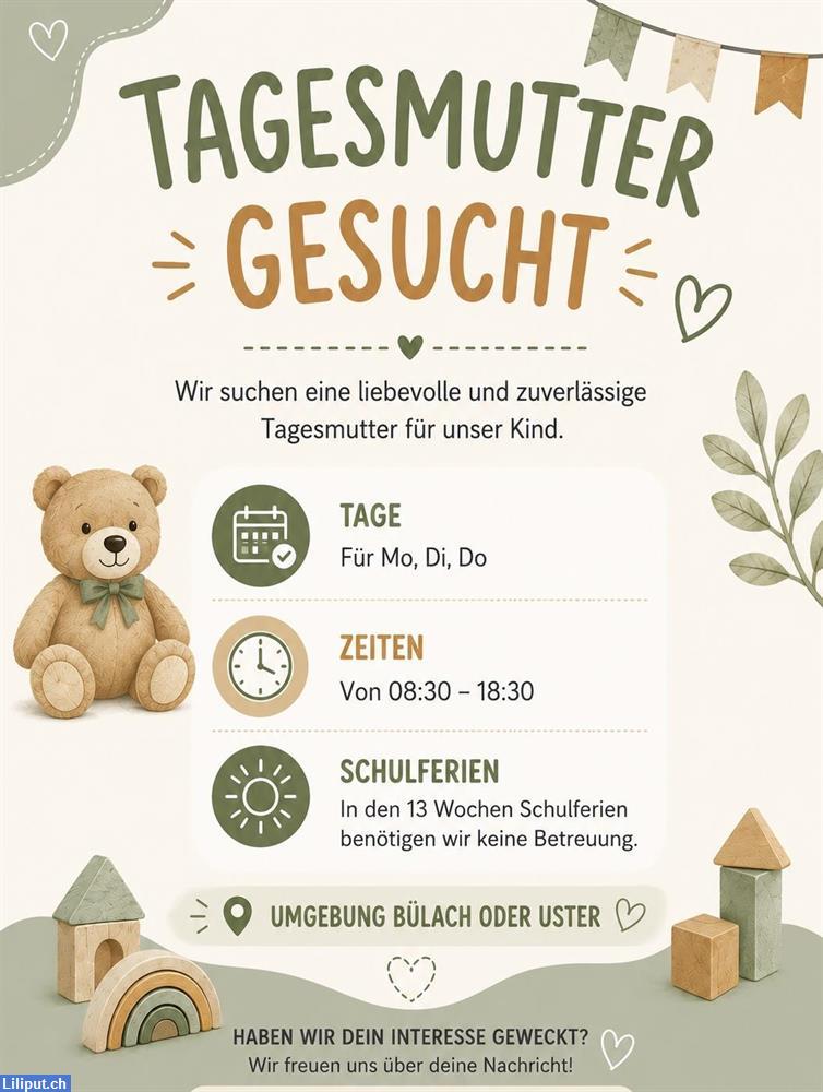 Bild 1: Tagesmutter gesucht | Umgebung Bülach oder Uster ZH