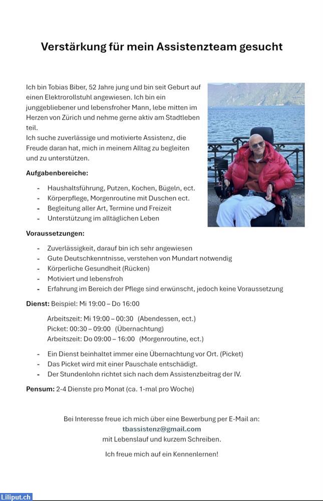 Bild 1: Persönliche Assistenzkraft gesucht | Stadt Zürich