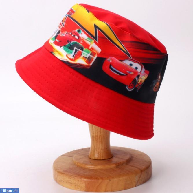 Bild 2: Roter Fischerhut mit Lightning McQueen für kleine Rennfahrer