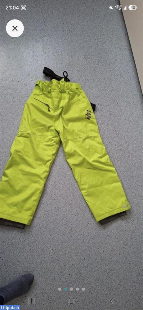 Bild 2: Peak Mountain Kinderskihose in Neongelb zz verkaufen